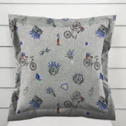 Biante Dekoračná obliečka na vankúš s lemom PML-097 Levandule a bicykle na sivom režnom 30 x 50 cm