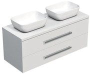 Kúpeľňová skrinka pod umývadlo SAT Cube Way 120x53x46 cm biely lesk CUBE461203BISAT45