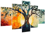 Obraz – Mozaika – slnko a strom I. (150x105 cm)