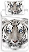 Jerry Fabrics Obliečky Biely tiger - Biela / šedá | 140 x 200 cm / 70 x 90 cm