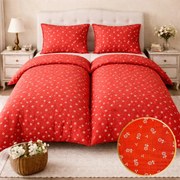 Obliečky bavlnené Marta červená 140x200cm+90x70cm TiaHome