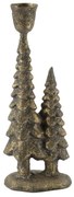 Mosadzný antik kovový svietnik so stromčekmi Cannie - 7*5*20 cm