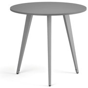 Konferenčný stôl PRIMO VIBE, priemer 80 cm, sivostrieborná podnož, grafit