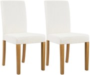 Sada 2 ks jedálenských stoličiek Ina látka cord, antik svetlá - krémová