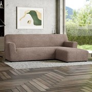 Bielastické poťahy MOSAICO orieškové sedačka s otomanom vpravo (š. 170 - 300 cm)