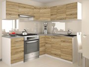 Kuchynská linka Belini 360 cm dub sonoma s pracovnou doskou Lidiauniqa3  TOR LIDIAUNIQA3/5/WT/DS/0/E