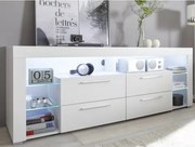 TV stolík Goal 179 cm, biely, s osvetlením%