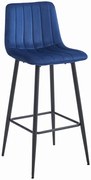 Barová stolička POZZA zamatová granátová (čierne nohy)