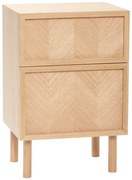 Nočný stolík z dubového dreva v prírodnej farbe Herringbone – Hübsch