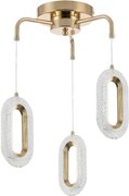 Toolight Toolight, ZÁVESNÉ STROPNÉ LED SVIETIDLO G173-3CP, zlatá lesklá, OSW-07817