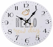 Nástenné hodiny Hello new day, pr. 34 cm