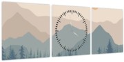 Obraz - Tyrkysové hory N⁰1 (s hodinami) (90x30 cm)