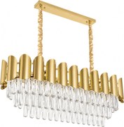 Toolight Toolight, krištáľová závesná lampa, 8×E14, SWE101-CP, zlatá, OSW-30224