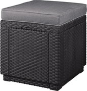 Tmavosivý záhradný taburet Cube – Keter