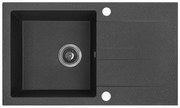 Kuchinox Shire, 1-komorový granitový drez s odkvapkávačom 760x440x185 mm, čierna, LAV-SBS_711Y