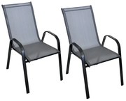 AKCIA Záhradné kreslá TAVERNO set 2ks sivá/čierna II. akosť