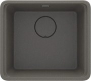 Deante Momi, 1-komorový granitový drez 500x450x230 mm s úsporným sifónom, antracitová, DEA-ZKM_T10A