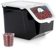 VILDE Skladovací box na cibuľu a zemiaky, čierny - biely (13l)