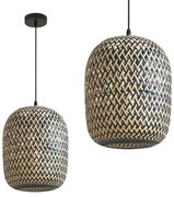 Toolight Bamboo, závesné svietidlo 1xE27 25x30 cm APP1542-1CP, čierna-hnedá, OSW-05120