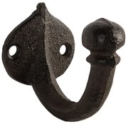 Hnedý liatinový nástenný háčik - 4*7*6 cm