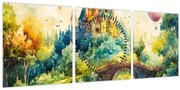 Obraz - Rozprávkový zámok (s hodinami) (90x30 cm)