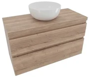 Kúpeľňová skrinka 2 zásuvková s krycou doskou Naturel Savona 98x53x44, 8 cm dub Halifax mat SAVONA2100DHD