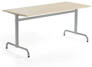 Stôl PLURAL, 1600x700x720 mm, HPL - breza, strieborná