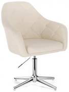 LuxuryForm DESIGN Kreslo ANDORA na striebornom kríži - krémové