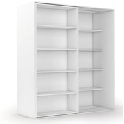 Dvojradová posuvná knižnica DOUBLE, 1800 x 700 x 2000 mm, biela
