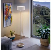 Eglo - LED  Stojacia lampa TUNJA 1xE27/60W/230V matný chróm/biela EG32513F