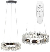 Toolight Toolight, LED závesné svietidlo s krištáľmi APP1041-CP + diaľkové ovládanie, chrómová, OSW-09472