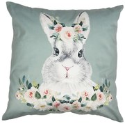 Zelená obliečka na vankúš so zajačikom - 45*45 cm