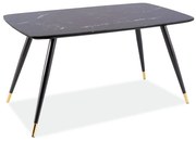 JEDÁLENSKÝ STÔL TREVIS ČIERNY MRAMOR + ZLATÝ 140 cm