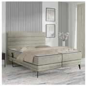 Elektrická polohovateľná čalúnená posteľ s matracmi MILA 160x200 cm sivá