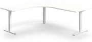 Kancelársky stôl QBUS, rohový, 2000x2000 mm, T-rám, biely rám, biela