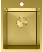 Mexen Solix, 1-komorový nerezový drez 400 x 500 mm, brúsená zlatá, 6406401000-55