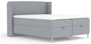 Sivá boxspring posteľ s úložným priestorom 160x200 cm Monpelli – Maison de Rêve
