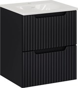 Comad Kúpeľňová skrinka s keramickým umývadlom Nova Black 50 cm - čierna mat
