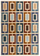 Ručne všívaný kusový koberec Illusion Retro Blocks Blue/Multi, 120x170, viacfarebná, obývacia izba, Flair Rugs