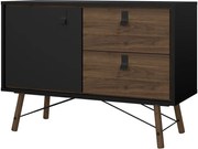 Komoda Rainy 102 cm černá/ořech tmavý