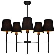 Luster na tyči MADELA 5xE14/40W/230V čierna