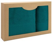 BAVLNENÉ UTERÁKY SOLANO SADA 1 KS 50X90 CM, 1 KS 70X140 CM TMAVOTYRKYSOVÁ