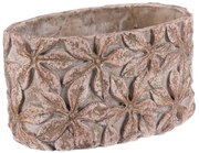 Betónový obal na kvetináč Flower, ovál, 13 x 21 x 12 cm, 21 cm