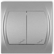 L 7LWP-33 schodiskový vypínač dvojitý strieborný