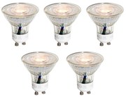 Sada 5 GU10 50mm LED žiaroviek číra 3W 200 lm 2200K