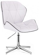 LuxuryForm DESIGN Stolička MILANO MAX na striebornom kríži - biela