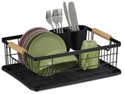 Kovový odkvapkávač na riad RD5808, čierny