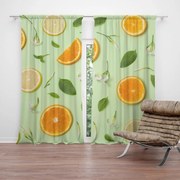Sablio Záves Citrus a kvet: 2 ks 140x250 cm