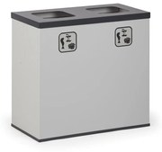 Alfa 3 Kôš na triedený odpad 2x 42 l, stojan na odpadkové vrecia, sivá/tmavo sivá