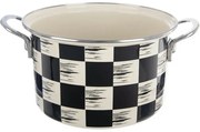 Hrniec smalt ŠACHOVNICA Lem 4 l, pr. 22 cm